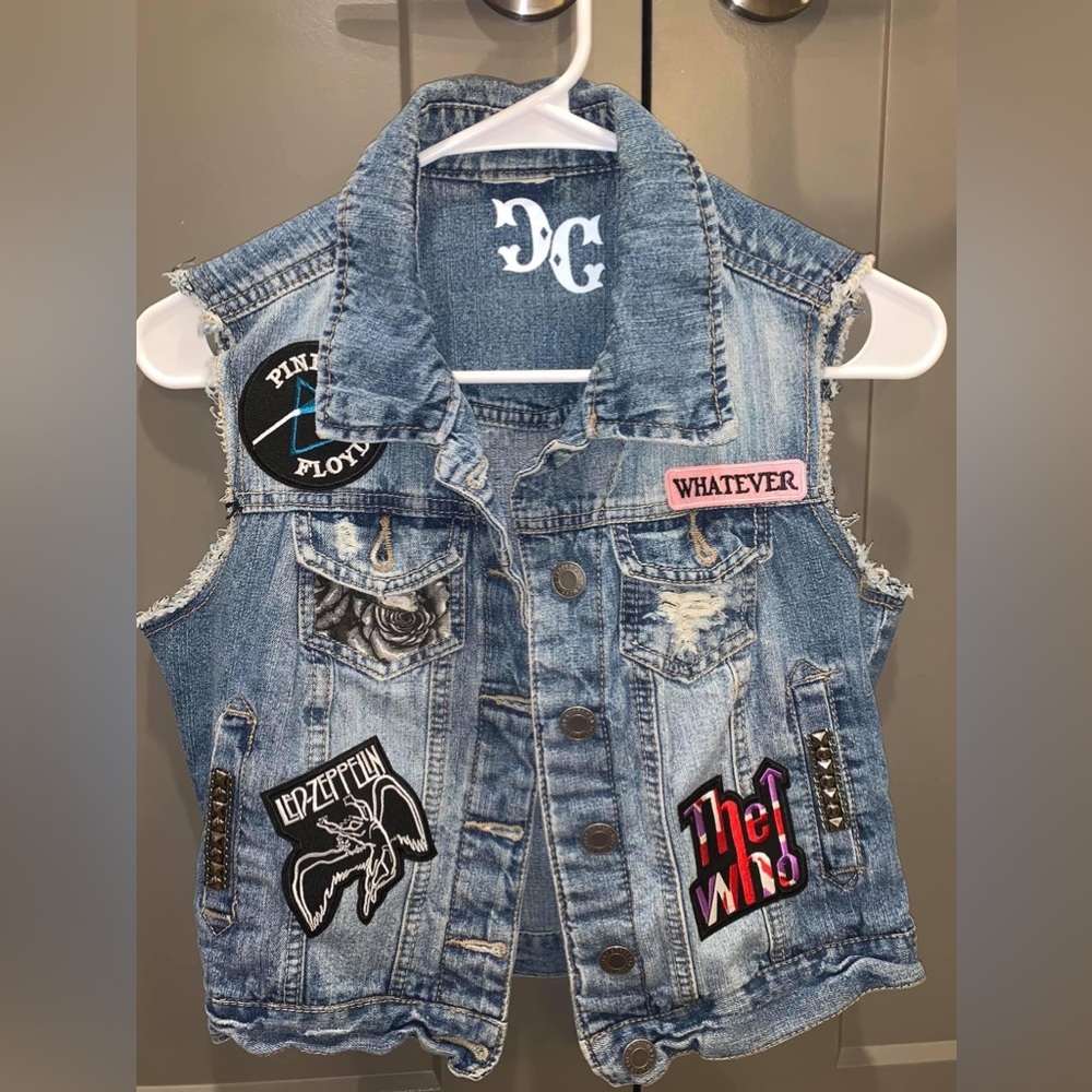 Custom made rocker chick Jean vest